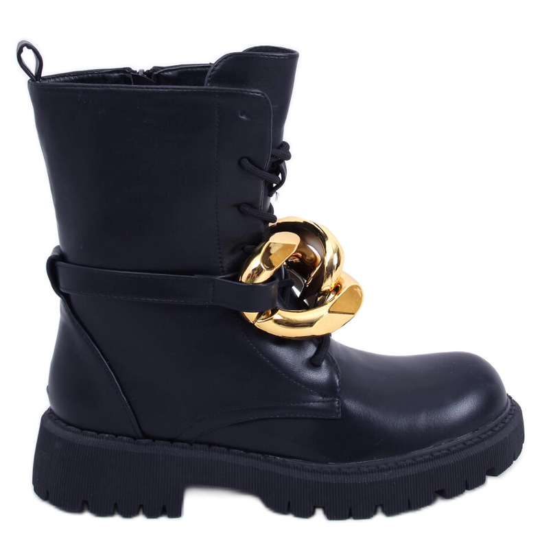 Fűzős csizma Barkley Black fekete