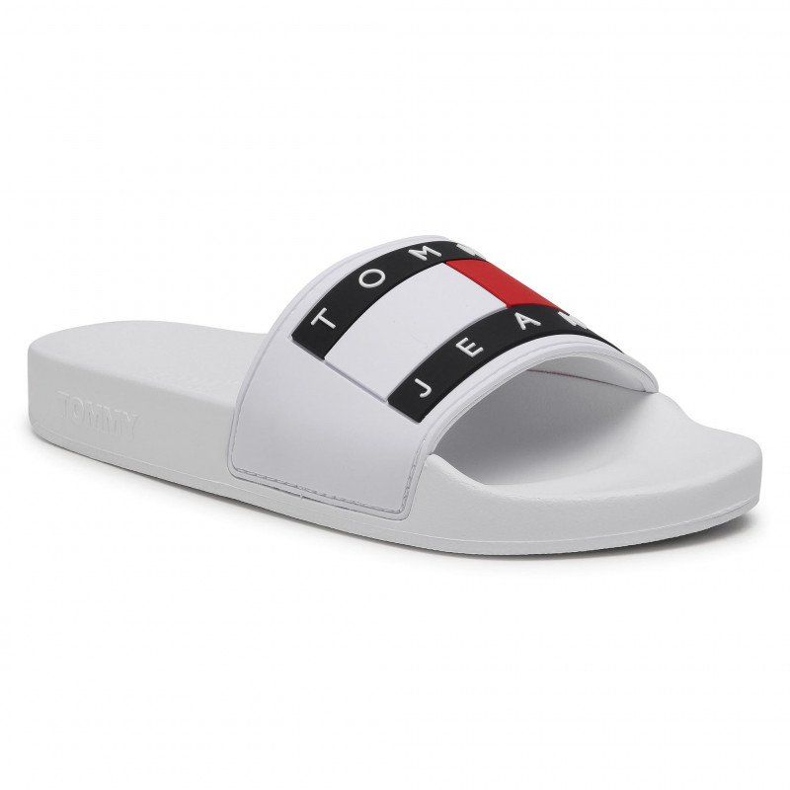 Tommy Hilfiger Tommy Jeans zászlós medencecsúszda W EN0EN01378-YBR papucsok fehér
