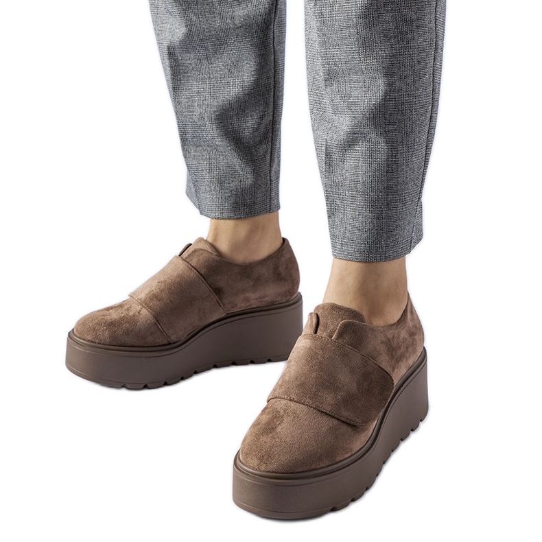 Barna Pallet platform cipő