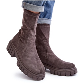 Munkáscsizmák lapos sarkú, szürke Divella