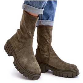 Zöld Divella Workers Slip-On lapos csizma Zöld Divella Workers Slip-On lapos csizma