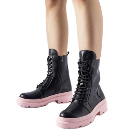 Fekete tornacipő színes Quennie talppal Fekete tornacipő színes Quennie talppal