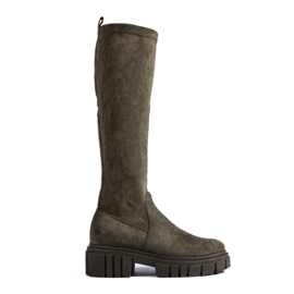 Shelovet sötétzöld velúr bebújós csizma