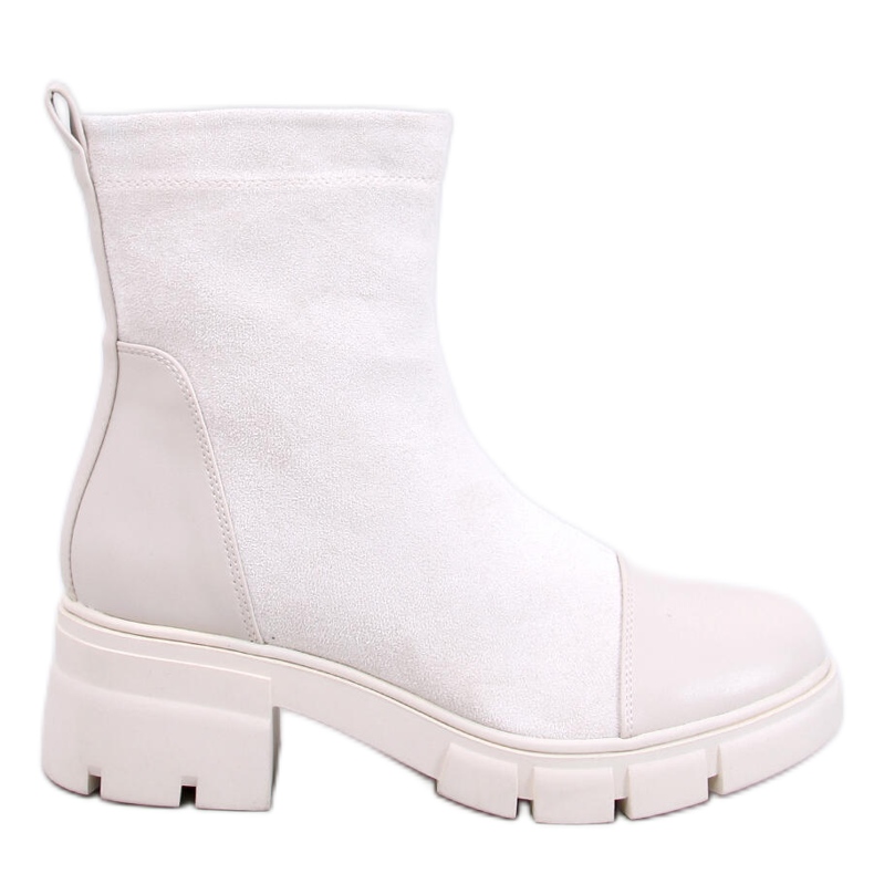 Olson Beige széles sarkú bokacsizma bézs