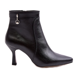 Bőr női bokacsizma Maciejka 06301-01 fekete