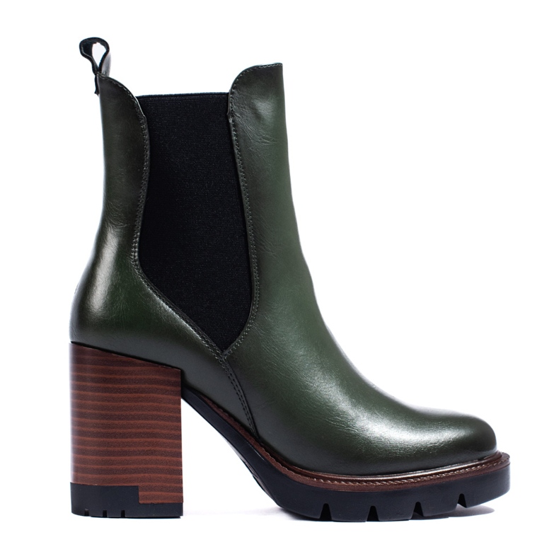 W. Potocki Sötétzöld Potocki Chelsea csizma magassarkúval W. Potocki Sötétzöld Potocki Chelsea csizma magassarkúval