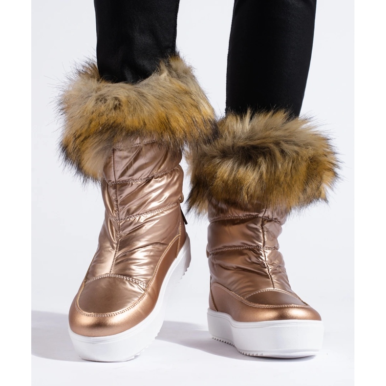 Shelovet női rózsaszín hócsizma bundával