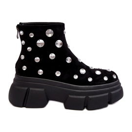 S.Barski Velúr szigetelt csizma kristályokkal D&A MR870-83 fekete S.Barski Velúr szigetelt csizma kristályokkal D&A MR870-83 fekete