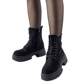 Fekete munkáscipő vastag Qureshi talppal