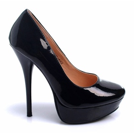 Ideal Shoes Festett platform csapok fekete Ideal Shoes Festett platform csapok fekete