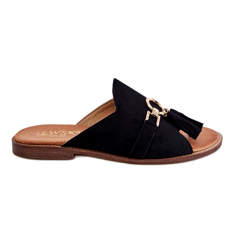 Lewski Shoes Női velúr papucs Leski cipő 3226 fekete