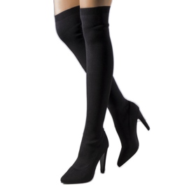 Fekete szövet Virginia csizma