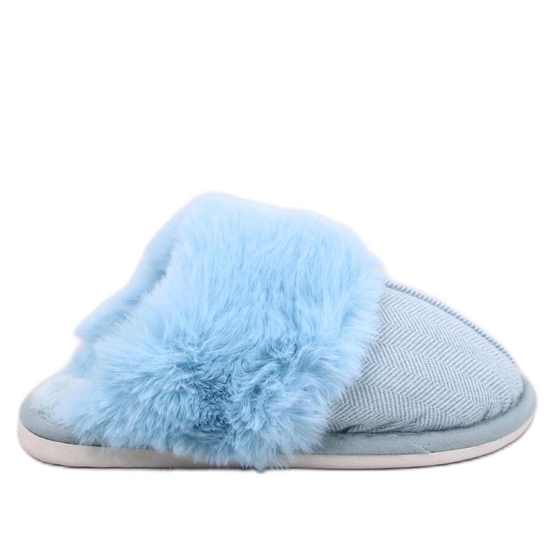Halszálkás papucs Allens Blue szőrmével kék Halszálkás papucs Allens Blue szőrmével kék