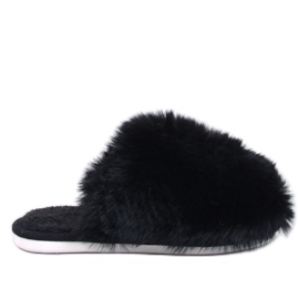 Calvert Fekete női prémes papucs