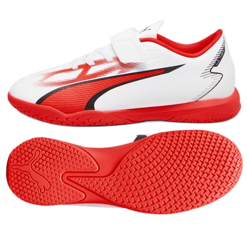Puma Ultra Play It V Jr 107538-01 futballcipő fehér