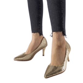 Ernesto arany flitteres tűsarkú pumpák aranysárga