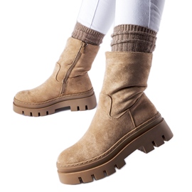 Barna hőszigetelt bokacsizma masszív Umber platformmal