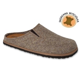 Inblu férfi papucs bőr betéttel 155M025 bézs