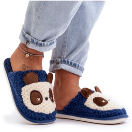 Meleg női papucs, sötétkék Priseth Meleg női papucs, sötétkék Priseth