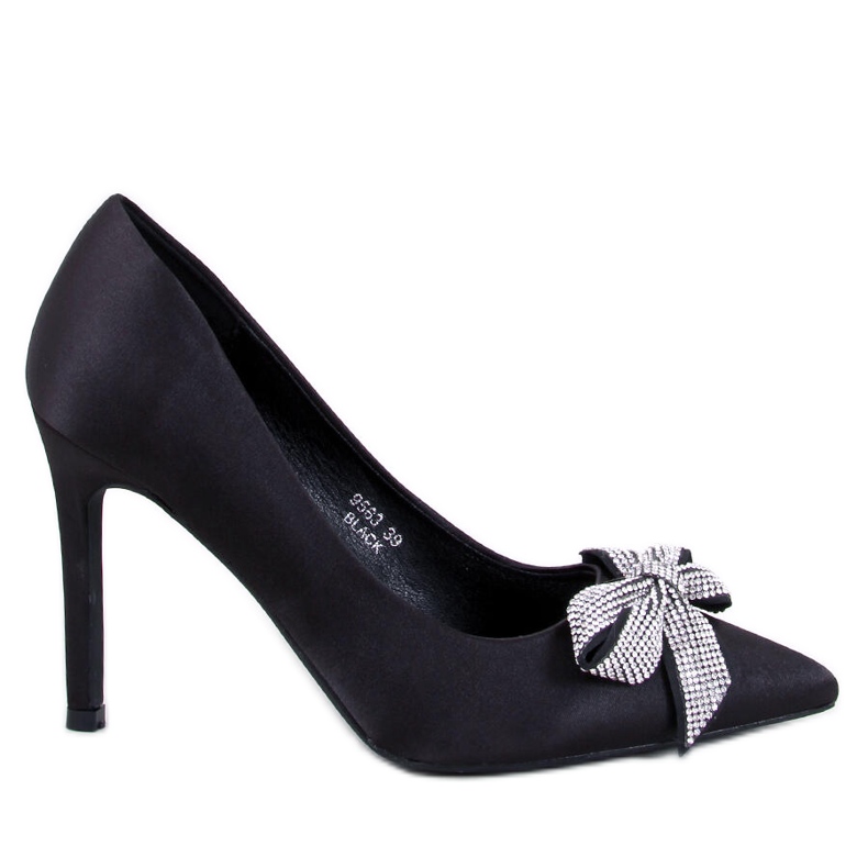 Trini Black szatén tűk masnival fekete