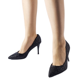 Fekete csillogó Schaumburg tűsarkú