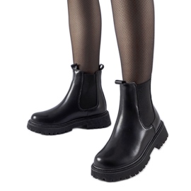 Fekete szigetelt klasszikus Edgar felbújós bokacsizma