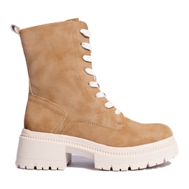 W. Potocki Potocki teve fűzős bokacsizma barna