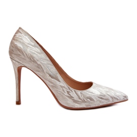 Arany Klonisa csillámmal díszített magassarkú aranysárga