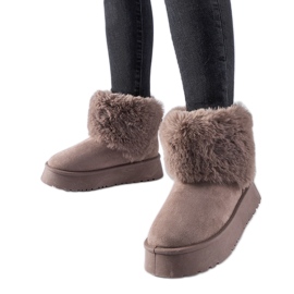 Lila hócsizma Adelfia szőrmével díszítve ibolya