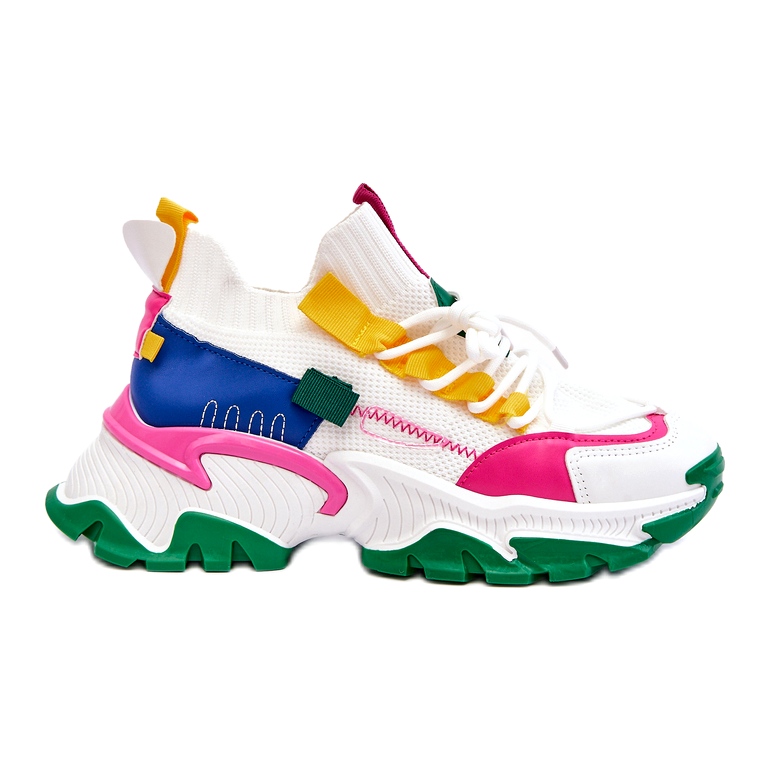 Seastar Női zoknis tornacipő, fehér és zöld