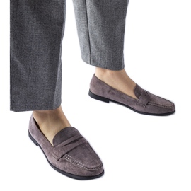 Sötétszürke Medford öko-velúr mokaszinok