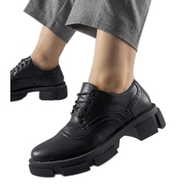 Piazzetta fekete fűzős cipő