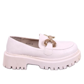 Buess Beige platform teljes kiőrlésű mokaszinok bézs