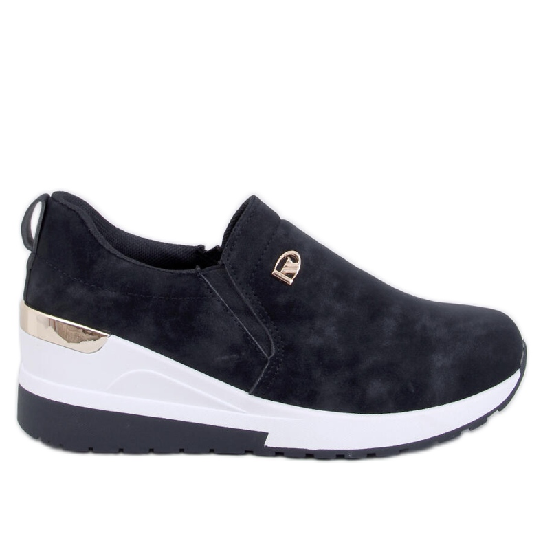 Hense fekete ék alakú cipő