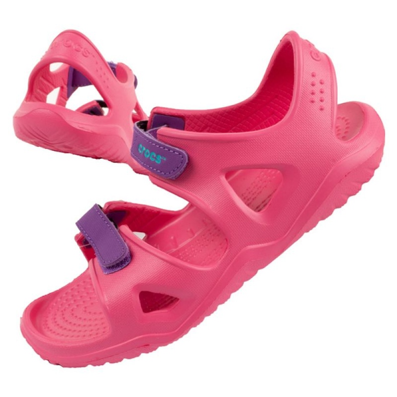 Crocs Swiftwater Jr 204988-600 szandál rózsaszín