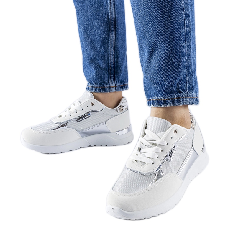 Roganzuolo fehér csillogó tornacipő