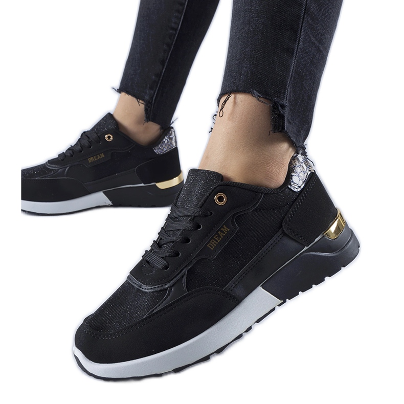 Roganzuolo fekete csillogó tornacipő