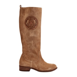 Zazoo 3367 női velúr térd feletti csizma, bézs Zazoo 3367 női velúr térd feletti csizma, bézs