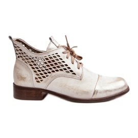 Zazoo 2878 női alacsony áttört bőr bokacsizma, ezüst Zazoo 2878 női alacsony áttört bőr bokacsizma, ezüst