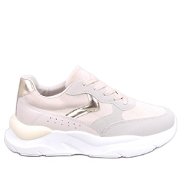 Clervie Beige ék alakú tornacipő bézs