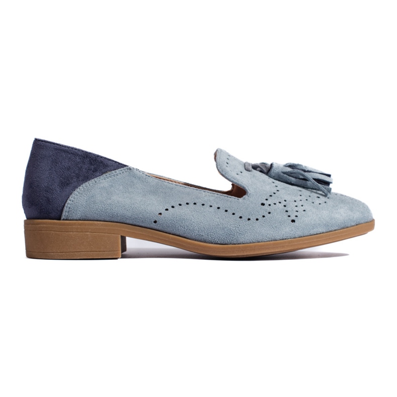 Áttört szürke velúr mokaszinok, Daszyńskitól Áttört szürke velúr mokaszinok, Daszyńskitól