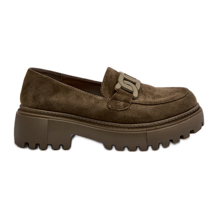 Női mokaszin Sötétzöld Mevre lánccal Női mokaszin Sötétzöld Mevre lánccal