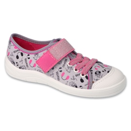 Befado gyerekpapucs tépőzáras 351Y024, szürke applikációk