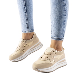 Bézs Inès platform tornacipő