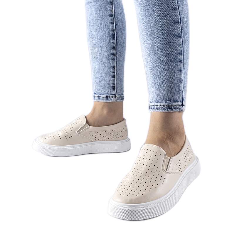 Bézs perforált Fulda tornacipő