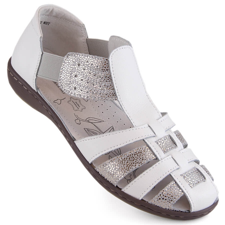 Női bőr zárt szandál, bézs, T.Sokolski