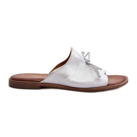 Zazoo 2659 női bőr papucs ezüst
