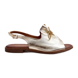 Zazoo 2898 Bőr lapos szandál arany G1/2 aranysárga