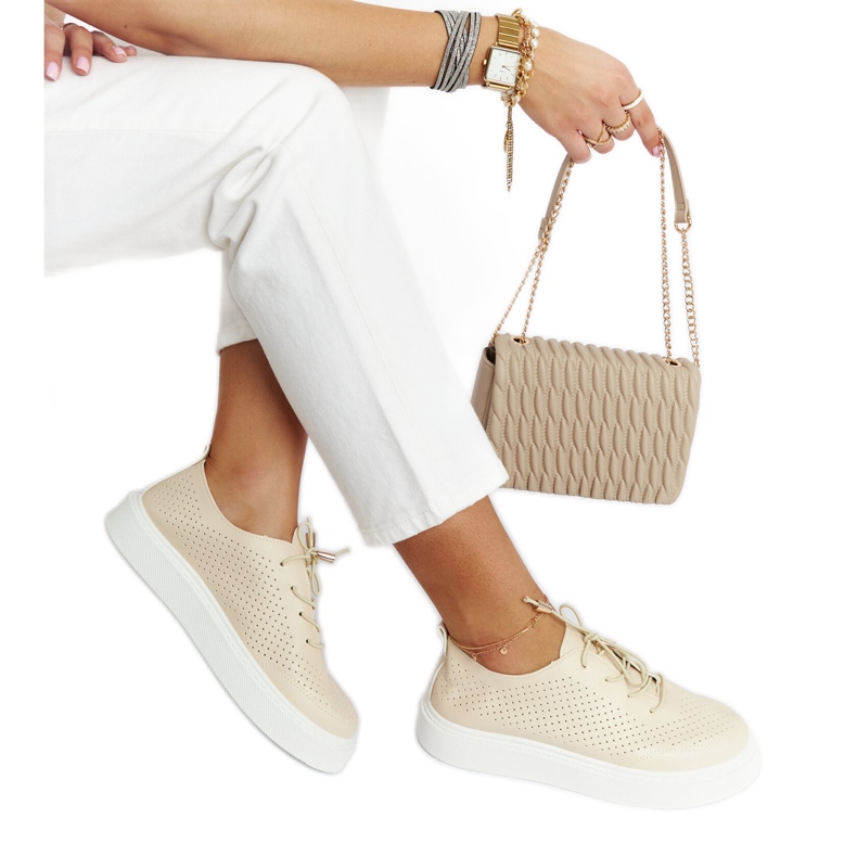 Bézs perforált Laytonville tornacipő