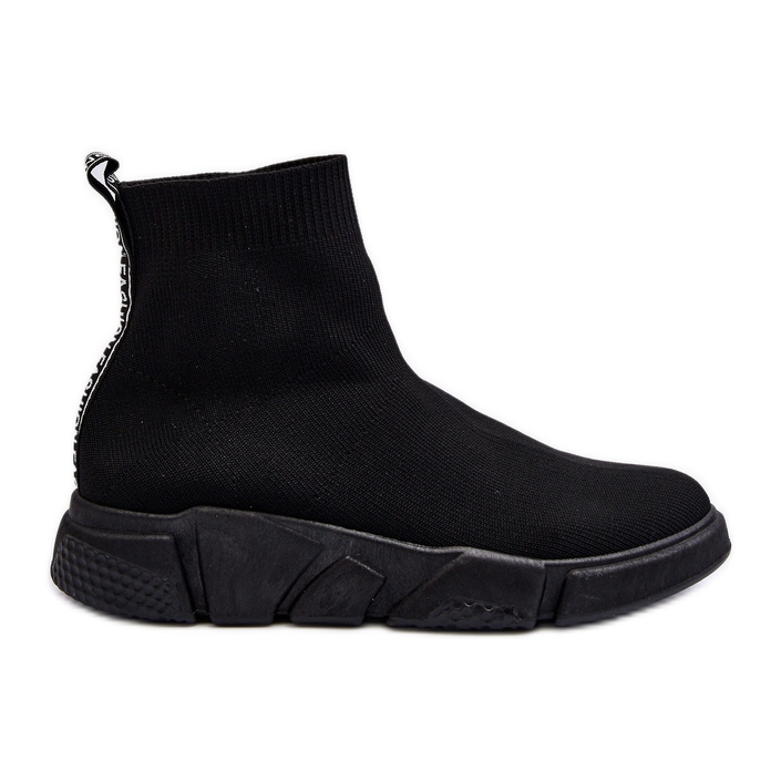 Női sportcipő zoknival, fekete Zirila